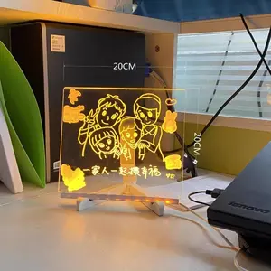 LED Colorful Glow Drawing Board for Kids – Light Up Acrylic Doodle Pad with Neon Markers, Erasable Reusable Art Tablet, Creative Toy Gift for Boys Girls
