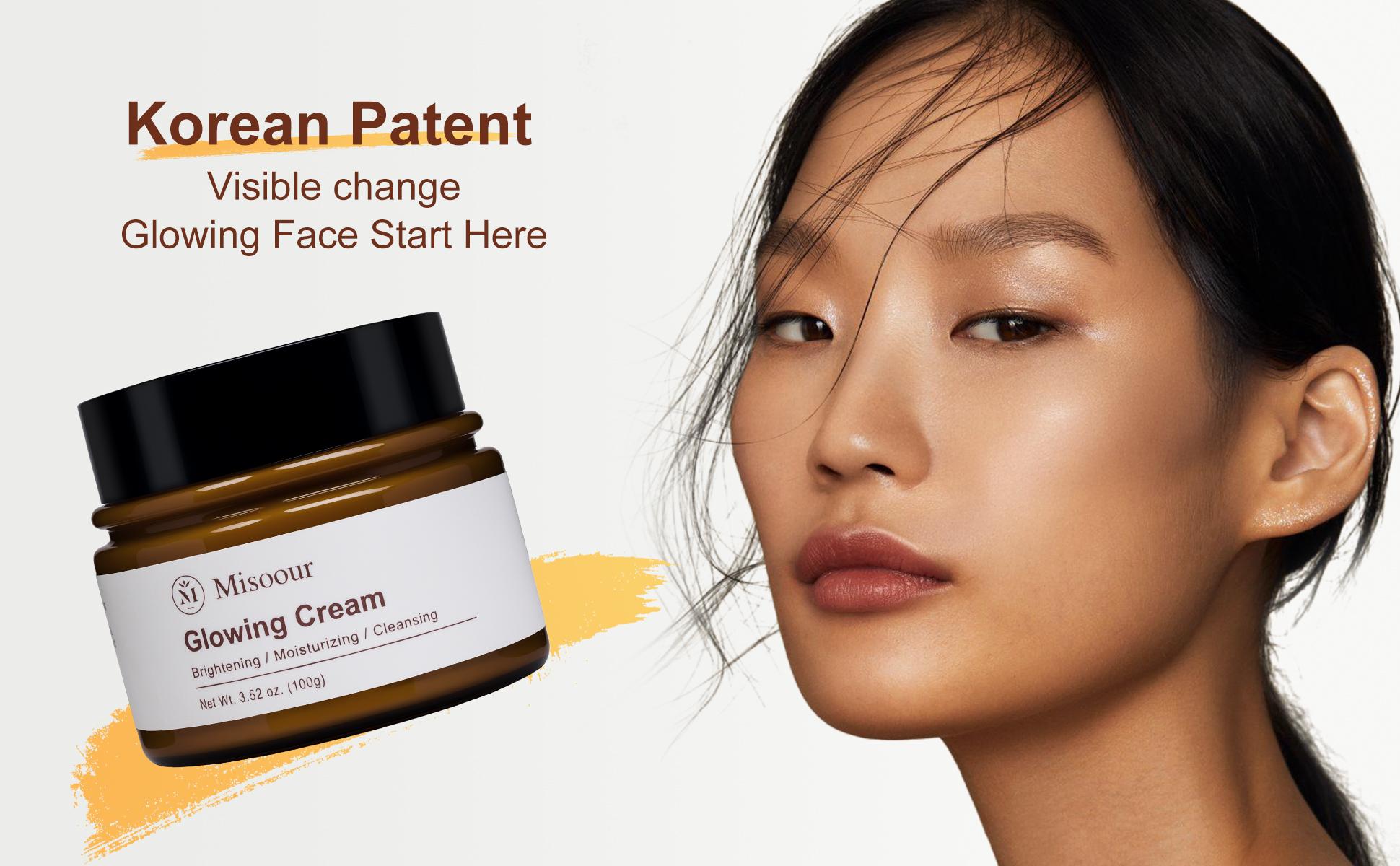 Misoour Glowing Cream - Natural Glow Enhancer, Moisturizing Cream, Korean Patented Skincare Formula with Platycodon | Ideal for All Skin Types #Greenish