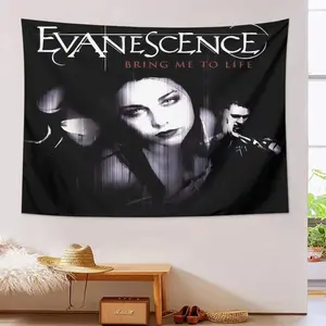 Evanescence "Bring Me to Life" Wall Hanging Tapestry - A2 Size Minimalist Office & Study Decor, 100% Polyester Lightweight Fabric, No Electricity Needed, Calming Artwork for Home, Camping, Travel
