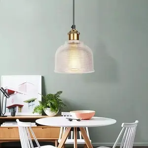 Vintage E27 Ceiling Pendant Light Ac 90-260v, Retro Glass Hanging Lamp for Home Bedroom Restaurant Bar, Indoor Decorative Lighting