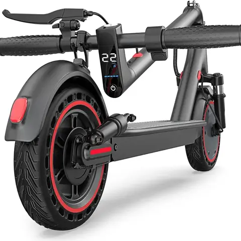 Electric Scooter, 500W/350W Powerful Motor, 22/19 MPH Max Speed,10"/8.5" Solid Tires,Dual Suspension,Dual Braking System