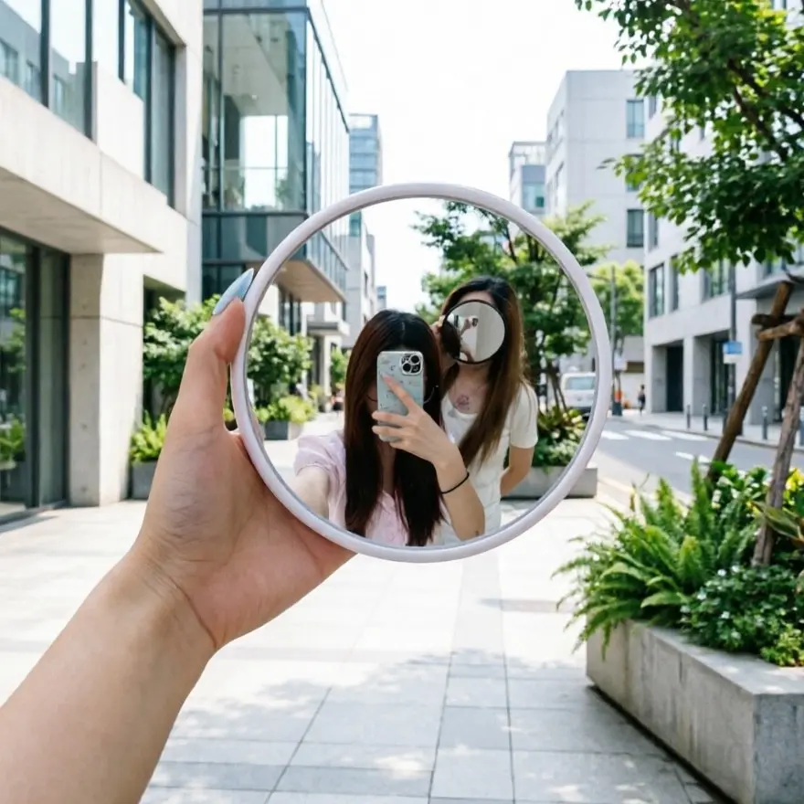 📸 The Ultimate "Fisheye" Selfie Spot! Elegant Black Art Decor Round Convex Mirror | Wide Angle Wall Mounted Home Decor Mirror for Living Room, Trendy Industrial Aesthetic Prop, Decorative Wall Mirror