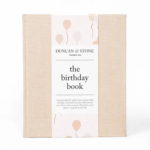 The Birthday Book, Duncan & Stone English Office Notebook, Birth Announcement Page, Capture Special Moments, Celebrate Your Child’s Life