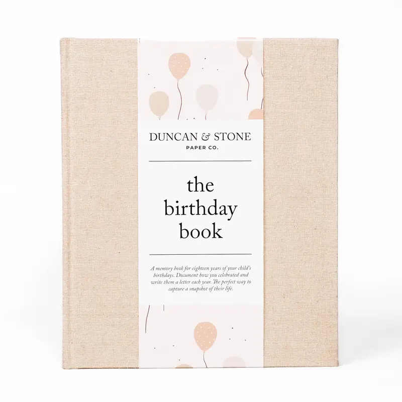 The Birthday Book, Duncan & Stone English Office Notebook, Birth Announcement Page, Capture Special Moments, Celebrate Your Child’s Life