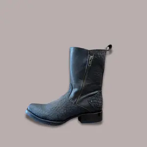 Men's Elephant Square Toe Short Boots with Zipper