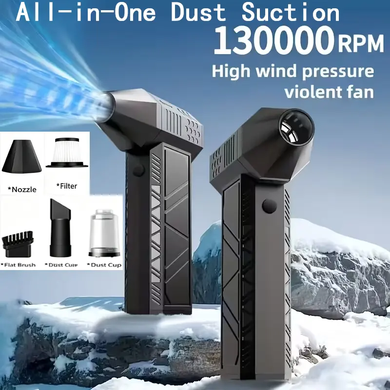Violent Turbo‑Fan X3 High‑Power Blower, 130,000‑RPM Turbo‑Hurricane Blower, Hand‑held Portable Multi‑Function Fan for Yard Leaf Blowing, Fire Starting Assistance, Car Interior Dust Removal, Snow Blowing and More