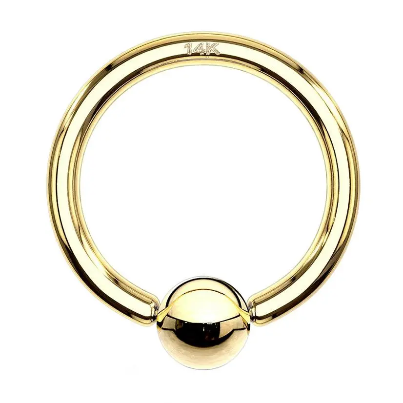 14kt Gold Captive Bead Ring