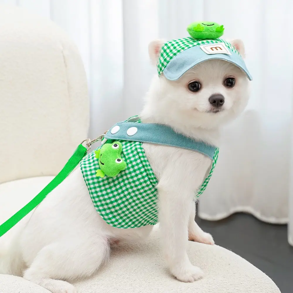 Spring Summer Pet Harness Set, Frog and Duck Design, Cat and Small Dog Leash, Comfortable and Durable, Ideal for Outdoor Activities, Harness Leash Combo