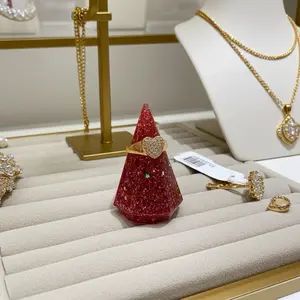 Pink Sequin Resin Ring Holder | Glitter Jewelry Display Cone | Handmade Ring Organizer for Vanity & Live Selling