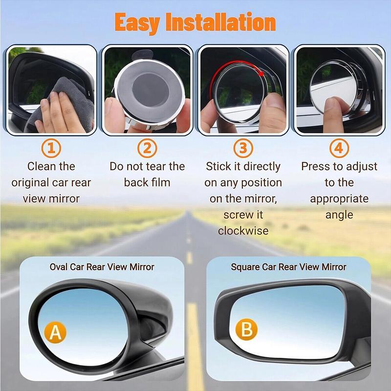 TikTokShopBlackFriday Blind Spot Mirror 2Pcs Suction Cup for Car Ultra Rearview Side Mirror 360° Adjustable Wide Angle View Automotive Safety Accessory Ideal for Parallel Parking and Enhanced Visibility