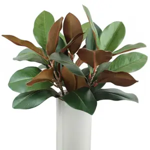 2Pcs Magnolia Leaves Artificial Branches Faux Greenery Stems Fake Leafs Faux Plant Stems for Vase Filling Floral Arrangement Table Centerpieces Indoor Outdoor Home Office Decoration Fake Indoor Plants