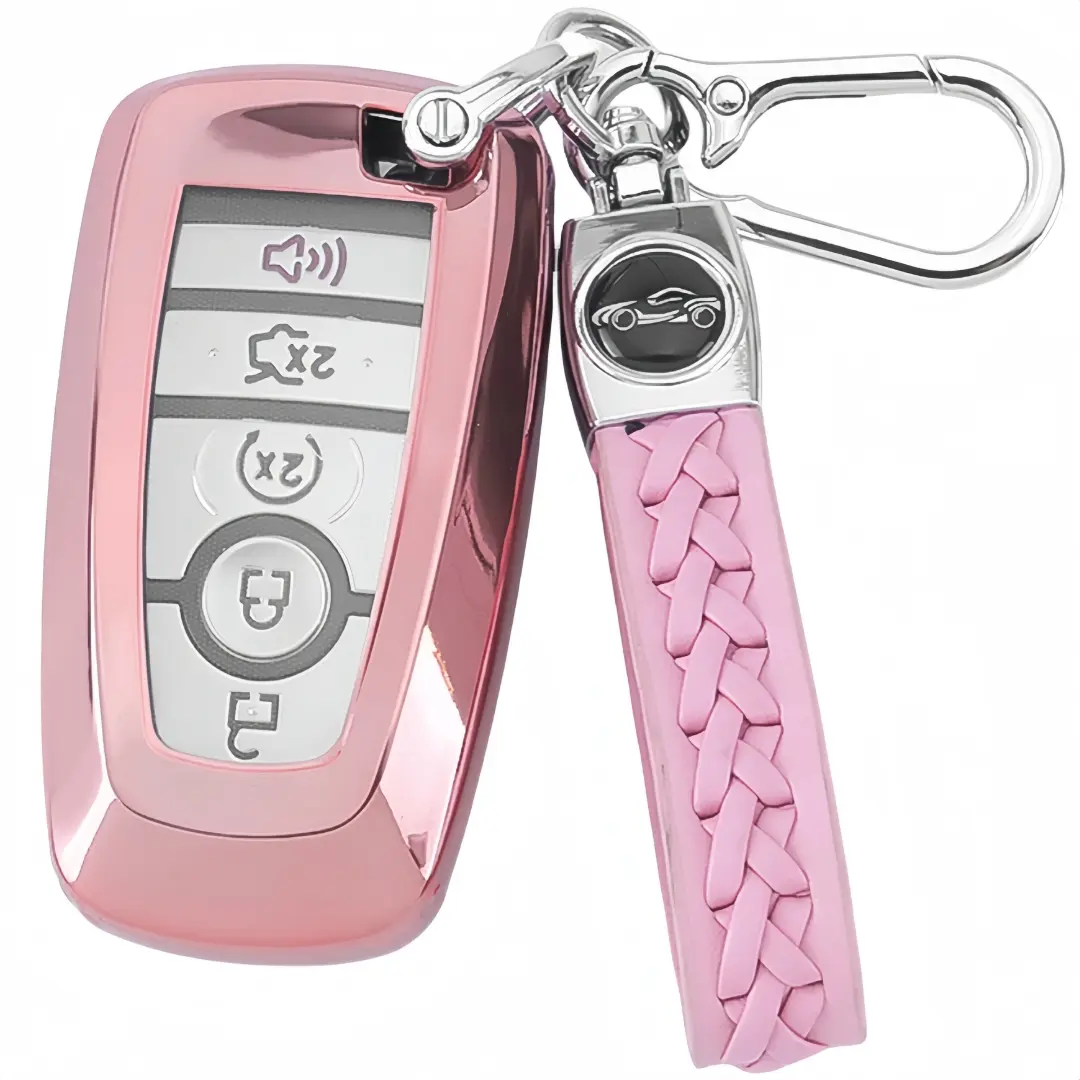 1 pc For Ford Key Fob Cover TPU Key Case Full Protector Car Key Accessory Compatible With Ford for Fusion for Explorer for Escape for F150 for F250 for F350 for F450 for F550 for Edge for Expedition Car Accessories