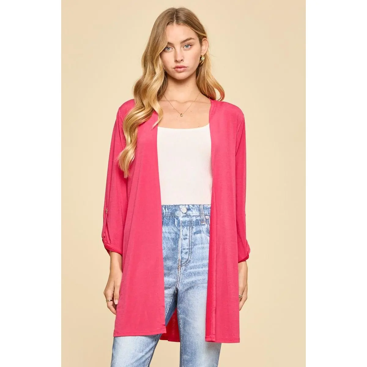 Fuchsia Essential Cardigan by Dear Scarlett