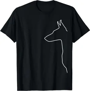 100% Cotton Fashion Garment Doberman Pinscher Dobie Silhouette Doberman T-Shirt