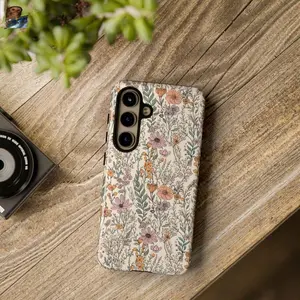 Vintage Boho Flower 2-in-1 Smartphone Casing | Wildflower Cottagecore Premium Film Phone Case, Accessories for Samsung Cellphone Devices - Durable, Shock-Absorbing, Stylish Protection, Perfect Birthday Gift