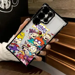 Colorful Rugrats Cartoon Family Phone Case for Samsung Galaxy S25/S24/S23/S22/S21 FE Ultra Plus - Transparent Soft TPU Cover with UV Print, Shockproof & Wireless Charging Compatible, Lens Safety Cover