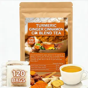 Turmeric Ginger Cinnamon Tea | Herbal Infusion Process, Gentle Warmth, Rich Smooth Flavor | Natural Ingredients, No Additives, No Caffeine, 120 Tea Bags