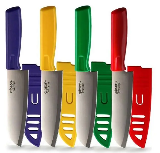 Gibson - Everyday Grantville 4 Piece 6 Inch Santoku Knife with Sheath Colors - Assorted