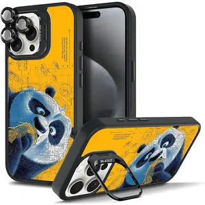 Cute Kung Fu Panda Phone Case Cartoon Fans For Samsung iphone 17/AIR 16 15 14 13 12 11 PRO PLUS MAX COOL Fashionable Tough Magnetic Durable Metal lens frame Film Bracket Stand Gift Full Protection Camera Holder Phone Cases Cover 11X-L1222
