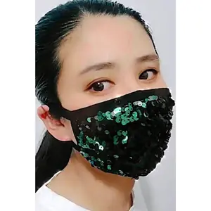Green Sequins Reusable Washable Face Mask