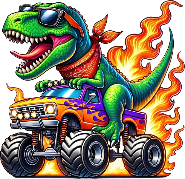 DTF Transfer – EX Dino Truck Multi Sizes