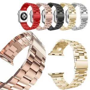 Doemoil Folding Clasp Stainless Steel Watch Band For iWatch Series 9 8 7 6 5 4 3 2 1 SE