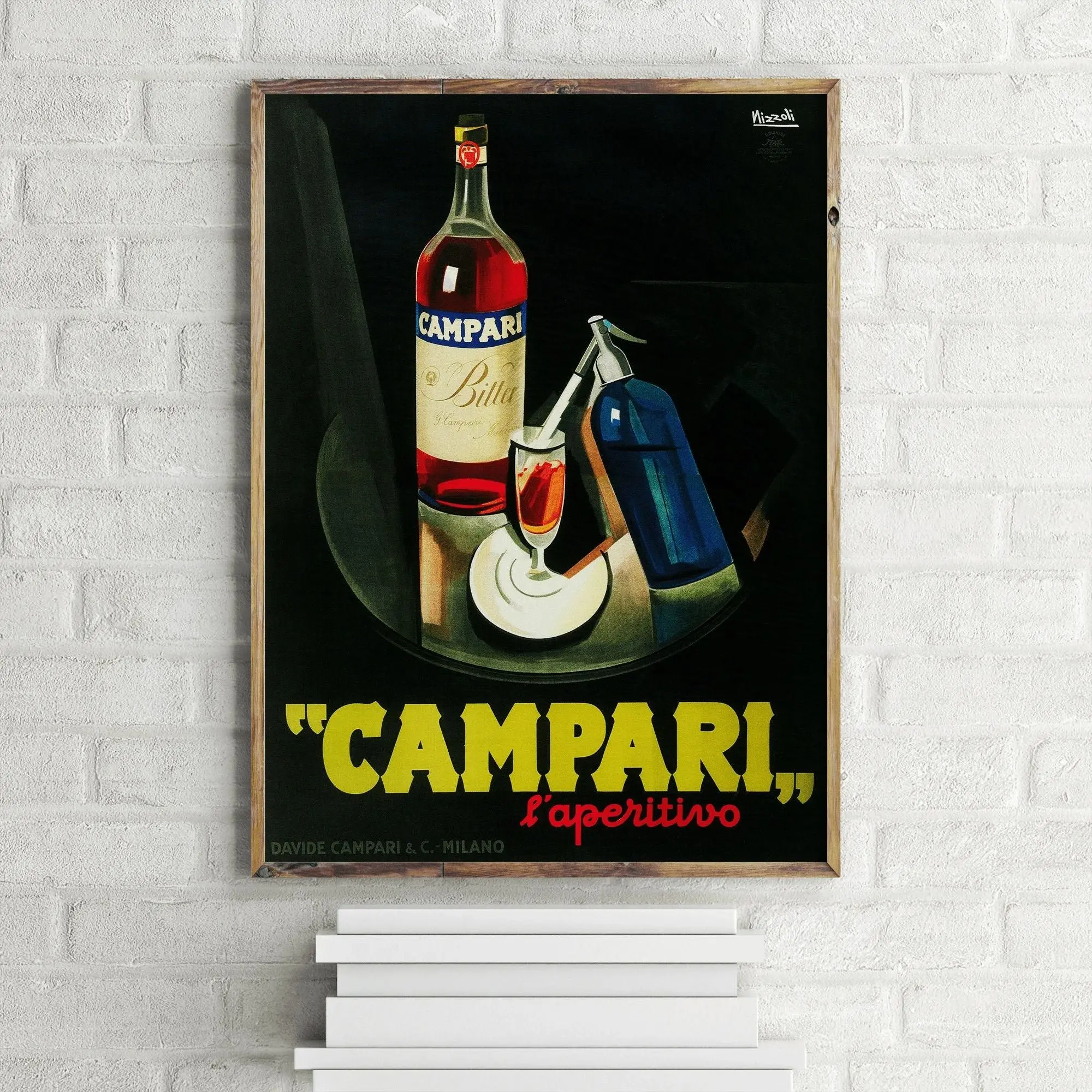 Campari L’aperitivo Vintage Poster, Retro Alcohol Advertisement Print, Bar Wall Art, Kitchen & Home Decor
