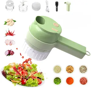 5 in 1 Multi-Functional Portable Electric Vegetable Cutter Set, Wireless Vegetable Processor for Garlic, Peppers, Onions, Celery, Ginger, Meat, With Brush