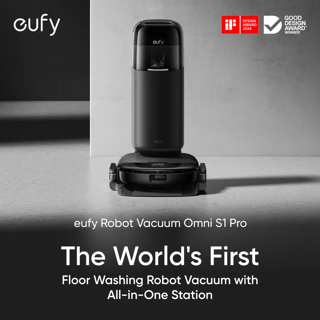 【eufylive】eufy S1 Pro Omni Robot Vacuum with All-in-One Station, Floor Washing Robot Vacuum and Mop, 8000 Pa Suction, Obstacle Avoidance, Auto Mop Was