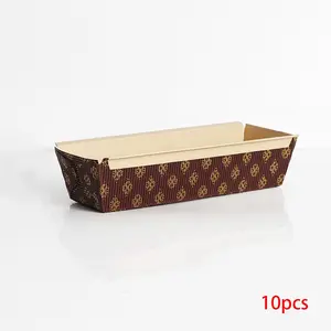 10PCS Paper Bread Baking Pans, Suitable for Leather Paper Bread, Cover Included, Paper Baking Tray Molds, Oven Use, Bakery Supplies