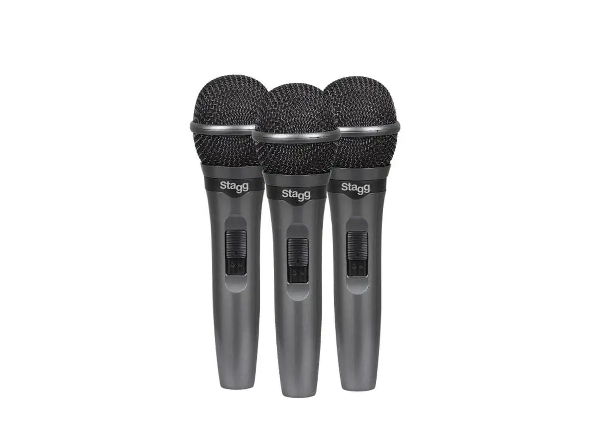 Stagg 22530 Plastic 3xDynamic Microphone with Cable