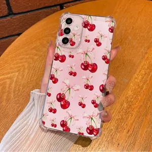 Sweet Cherry Pattern Stylish Phone Case Anti-drop Cellphone Protective Case Soft Transparent Shockproof Mobile Phone Cover For SAMSUNG GALAXY A14 A15 A16 A25 A26 A34 A35 A36 A53 A54 A55 A56 4G 5G Gift Ideas