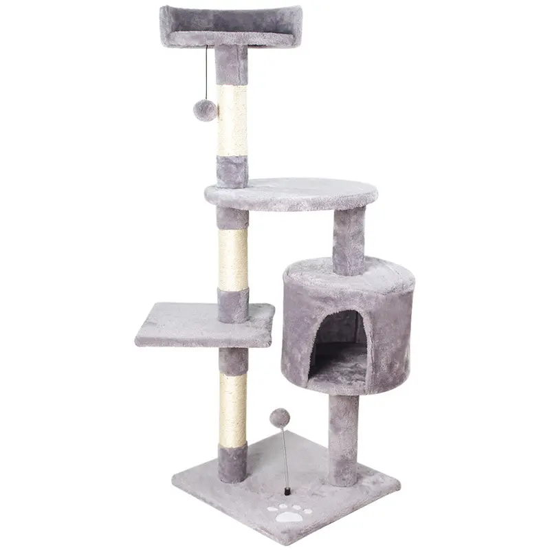 46" Cat Tree Multi-Level Cat Tower Condo with Sisal-Covered Scratching Posts for Kittens Pet House Play, Christmas surprise gift