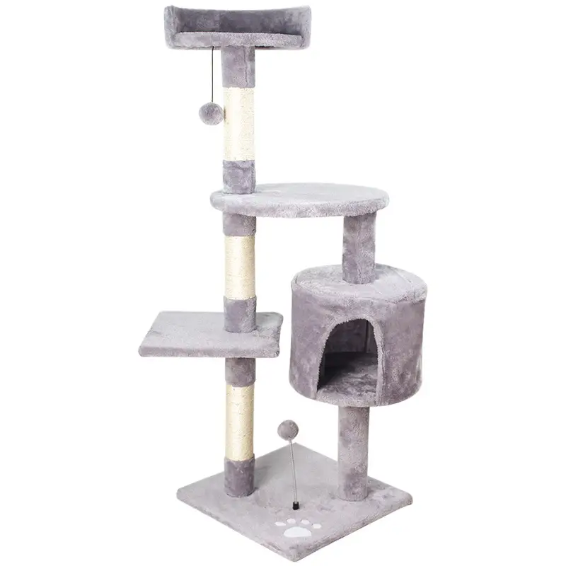 46" Cat Tree Multi-Level Cat Tower Condo with Sisal-Covered Scratching Posts for Kittens Pet House Play,2024 Christmas surprise gift