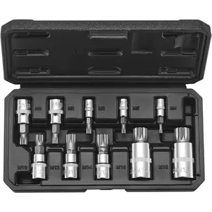 VEVOR XZN Triple Square Spline Bit Socket Set, 10-Piece M4 - M18, Premium Cr-V Steel, 1/4 in, 3/8 in, and 1/2 in Drives, with Enhanced Storage Case, Triple Square Socket Set for Hand Use, AutomotiveVEVOR Super Brand Day