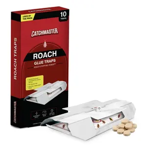Catchmaster Cockroach Trap with Powerful Food-Based Bait – Glue Traps (10-Pk)