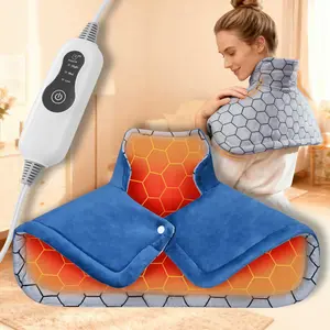 Neck and Shoulder Graphene Heating Pad Three-level temperature control -shutdown timer Overheat protection , Portable Electric heating pad Soft flannel skin-friendly material Machine washable A thoughtful gift for Dad, Mom, Grandpa, and Grandma Large Shut