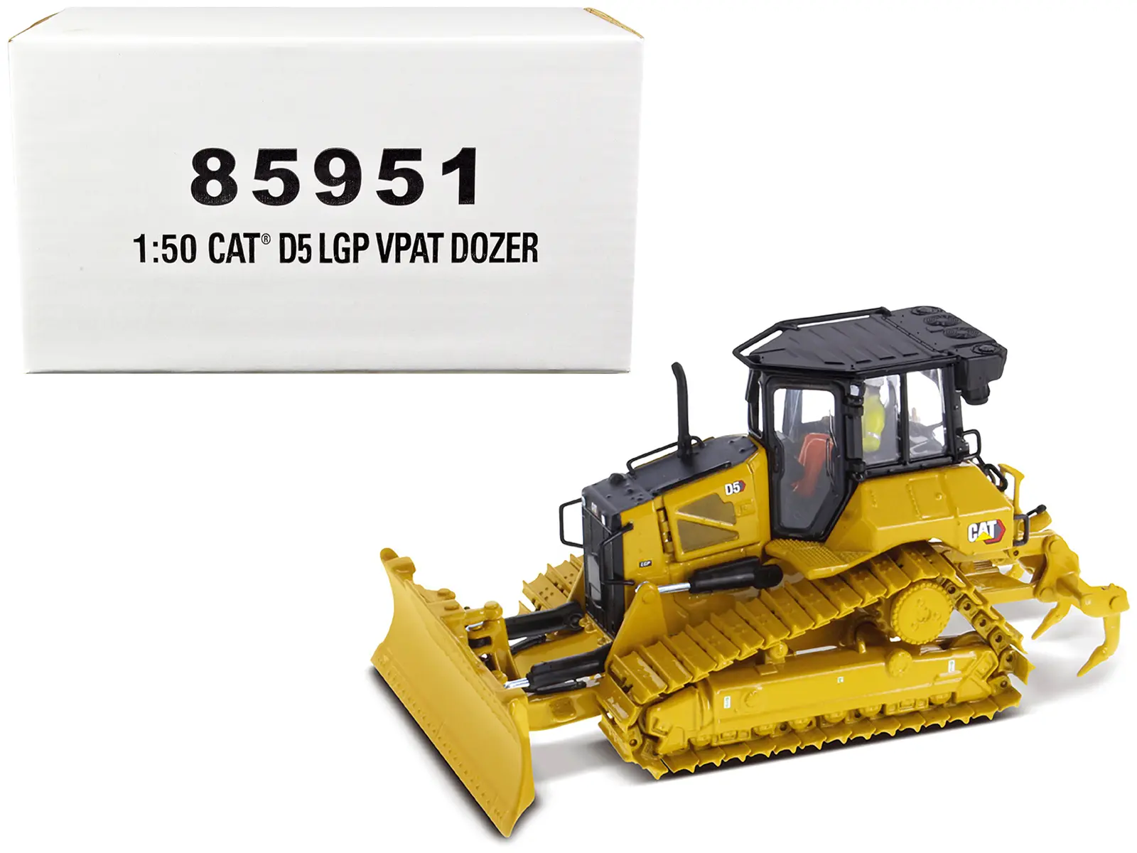 CAT Caterpillar D5 LGP VPAT Track Type Tractor Dozer Yellow w/Operator "High Line" Series 1/50 Diecast Model by Diecast Masters