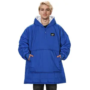 Catalonia Outdoor Water Repellent Oversized Hoodie, Windproof Wearable Stadium Blanket Sweatshirt, Warm Insulated Hooded Jacket for Football Games, School Sporting Events, Camping, Travel