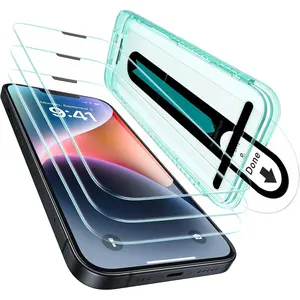 3 Pack for iPhone 13 Pro Max/iPhone 14 Plus Screen Protector, [9H Hardness] [Military Grade Shatterproof] Tempered Glass Film with Flawless Fit Tray