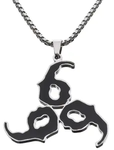 Juice 999 Pendant Necklace, Stainless Steel Hip Hop Rap Chain, Unisex Streetwear Jewelry for Rap Fans Men Women Teens
