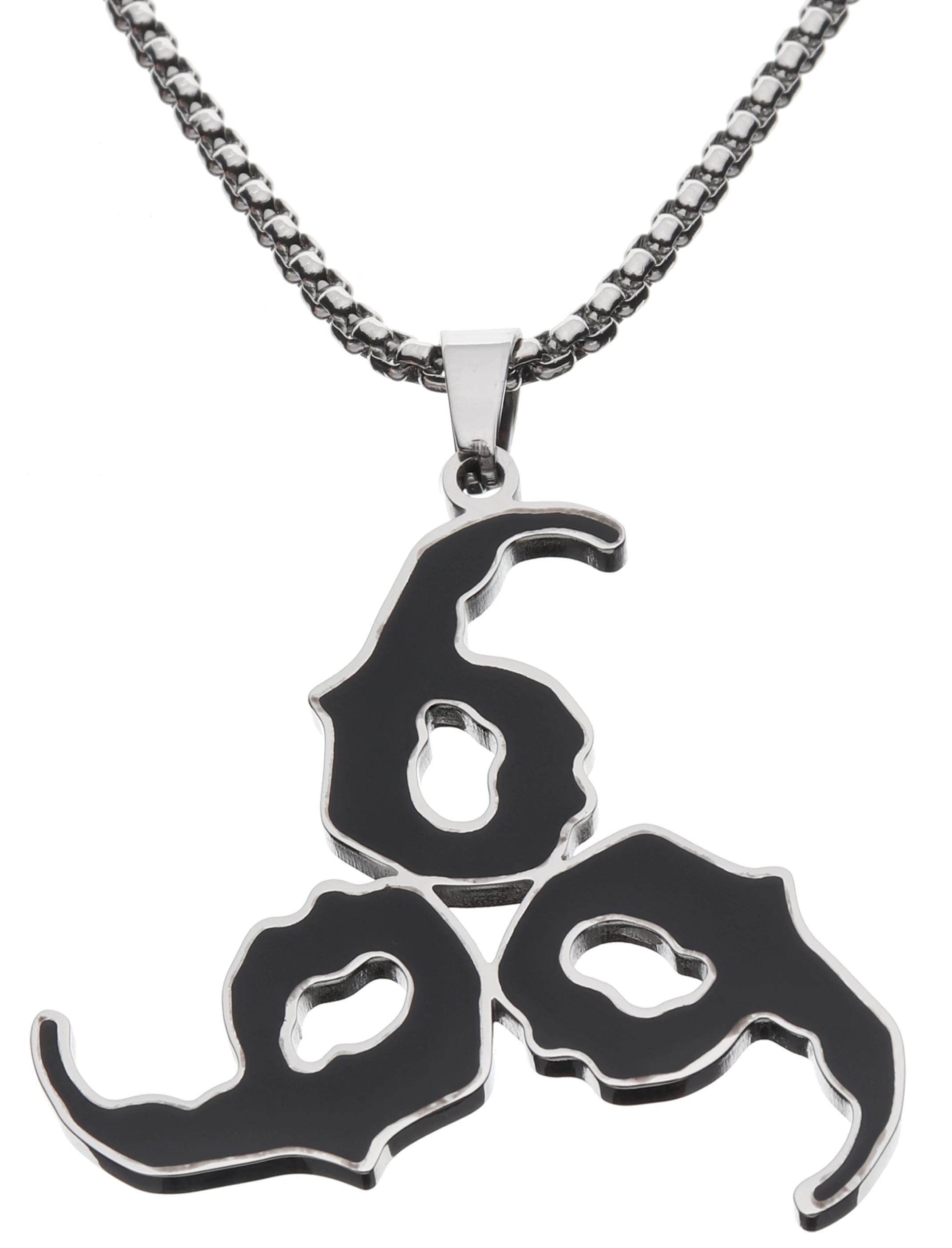 Juice 999 Pendant Necklace, Stainless Steel Hip Hop Rap Chain, Unisex Streetwear Jewelry for Rap Fans Men Women Teens