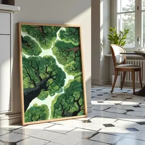 Forest Print, Tree Poster, Forest Wall Art, Green Print, Botanical Wall Art, Landscape Art, Sage Green Wall Art