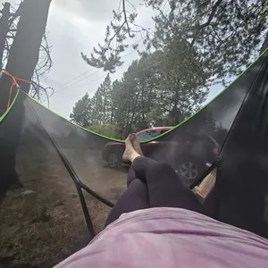 Portable Hammock, 1 Count Lightweight Durable Polyester Fabric Hammock, Easy To Assemble Hammock for Camping & Outdoor Relaxation