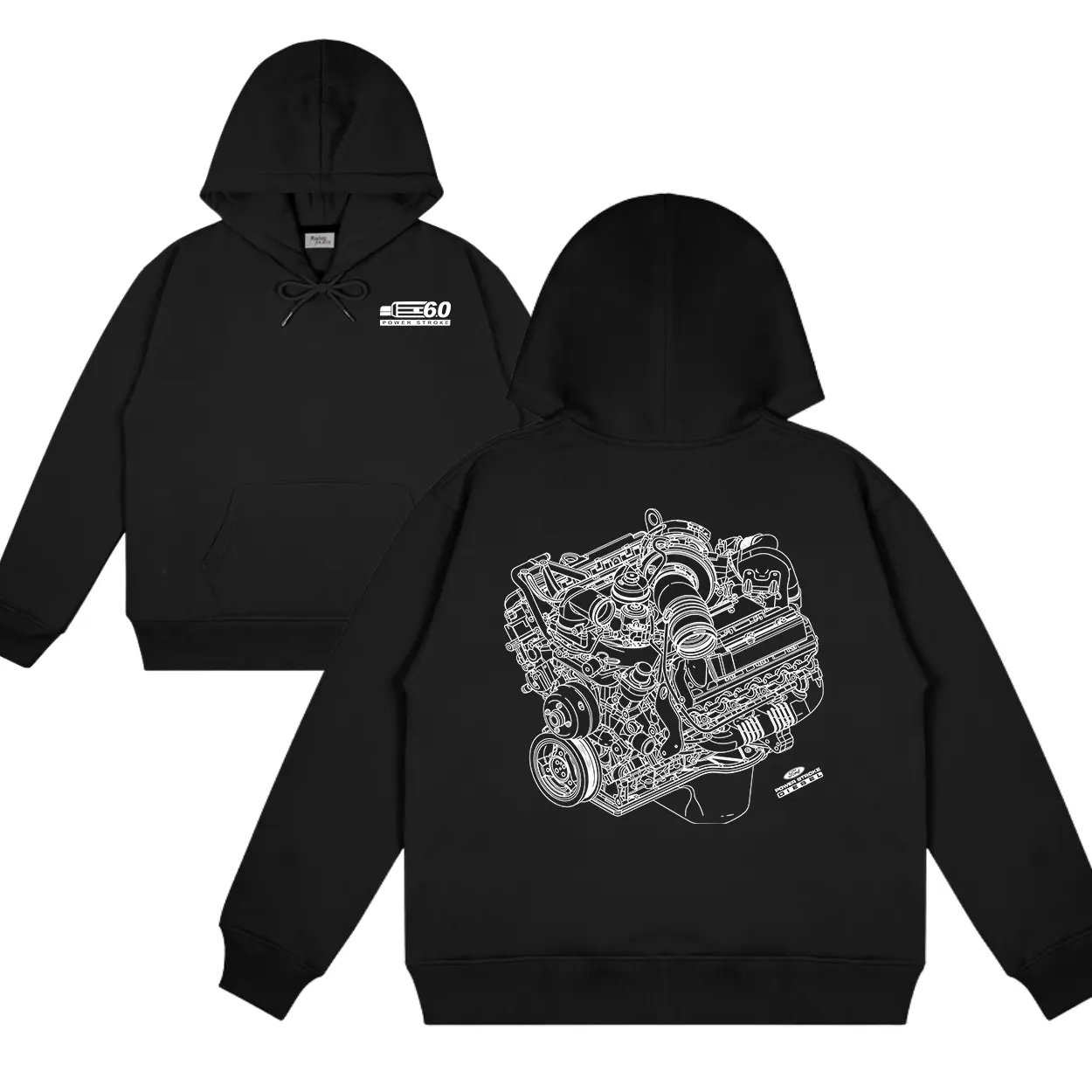6.0 Power Stroke 2-Sided Hoodie Ford Trucks Cotton Long Sleeve Streetwear