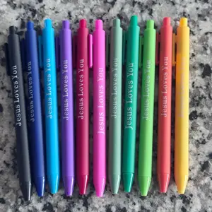 5. Jesus Loves You Ball Point Colorful Pens - Smooth Writing Ball Pointy Pens in Assorted Colors for Everyday Use