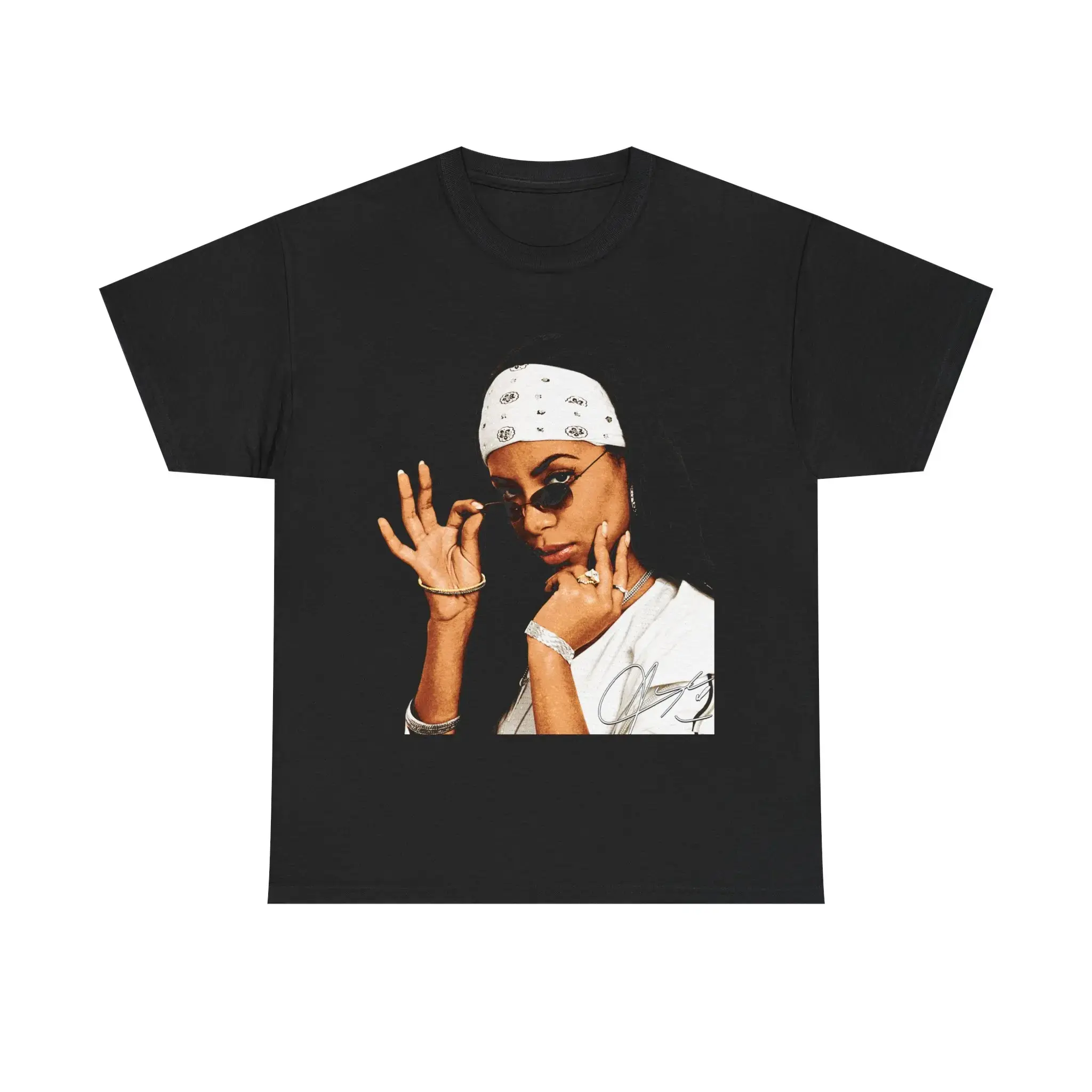 Aaliyah T-Shirt Rap Tee RNB Concert Merch Rare Hip Hop Graphic Print Casual Classic Menswear Retro Top Vintage Comfy