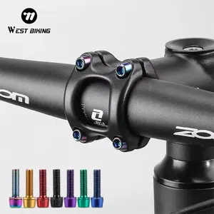 WEST BIKING Colorful Bike Fork Stem Screw Durable Sturdy Bicycle Screw Alloy Steel 7Color Bike Screw Cycling Accessories Bike Parts