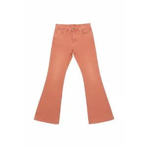Terracotta Flare Jeans – Burnt Orange High-Rise Denim