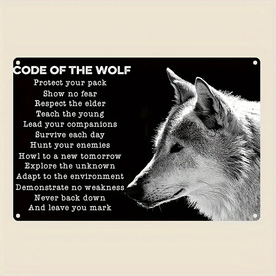 1 count Wolf Motivational Quotes Wall Art Animal Wolf Art Poster Wolf Wall Art For Office Decor Wolf Picture Wall Decor For Man Cave Animal Wolf Art Painting 7.9x11.9inch Aluminum
